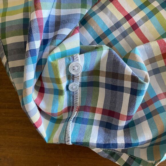 Alice Kathleen & Company Colorful Plaid Button-Up Shirt Boys' 8 - Picture 10 of 11